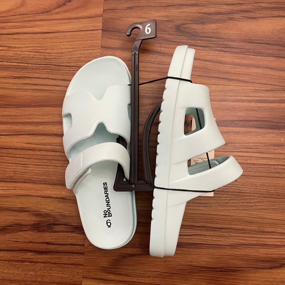 No Boundaries Mint Slide Sandals